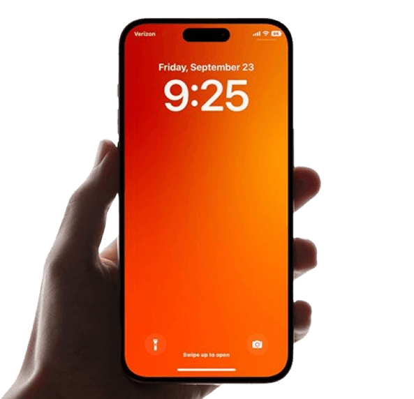 A hand holding a smartphone